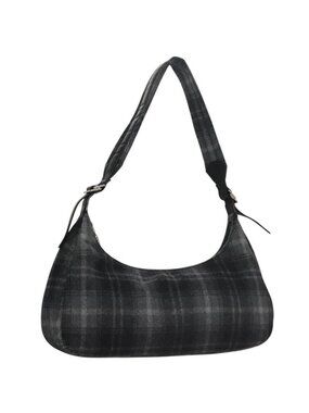 Authentic Salvatore Ferragamo Shoulder Bag Wool Gray